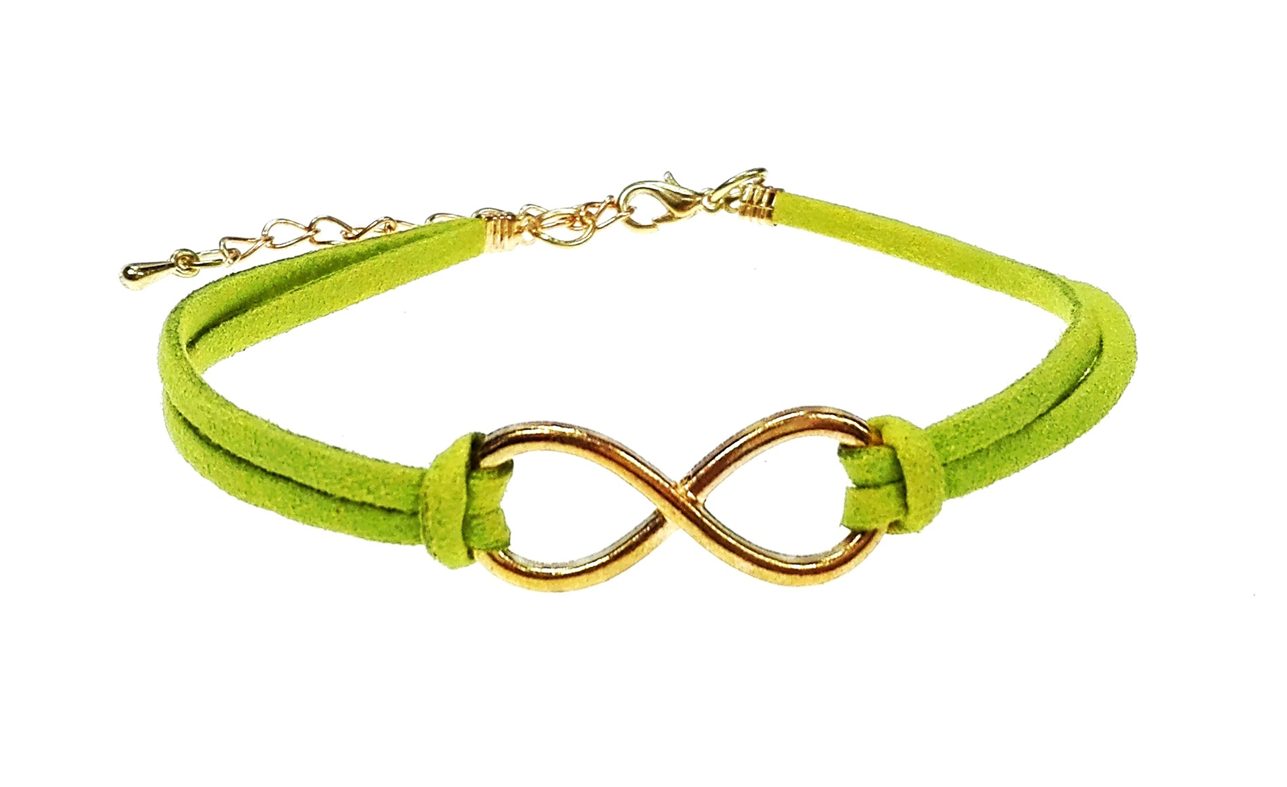 

B2110-9 Bransoletka ,,infinity''- Złoty-oliwka