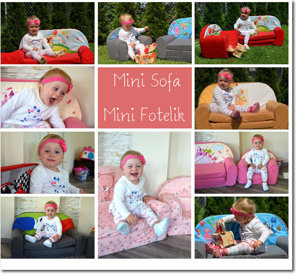 SOFKA DZIECIĘCA Kanapa Rozkładana Piankowa Bezpieczna Materac Prezent Kolekcja Mała Sofka Dziecięca Ocean