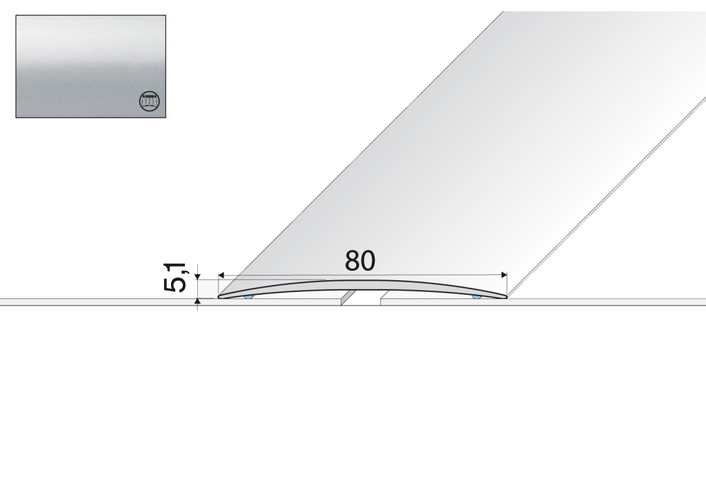

Listwa łączeniowa A71 aluminiowa 100x8cm Srebro