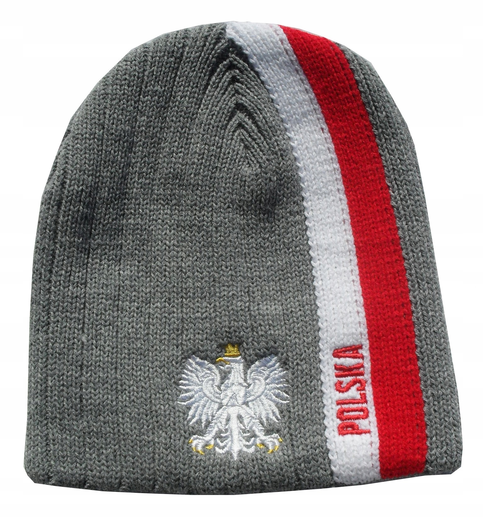 Czapka zimowa zimówka kibica Polska gruby splot wzór G01