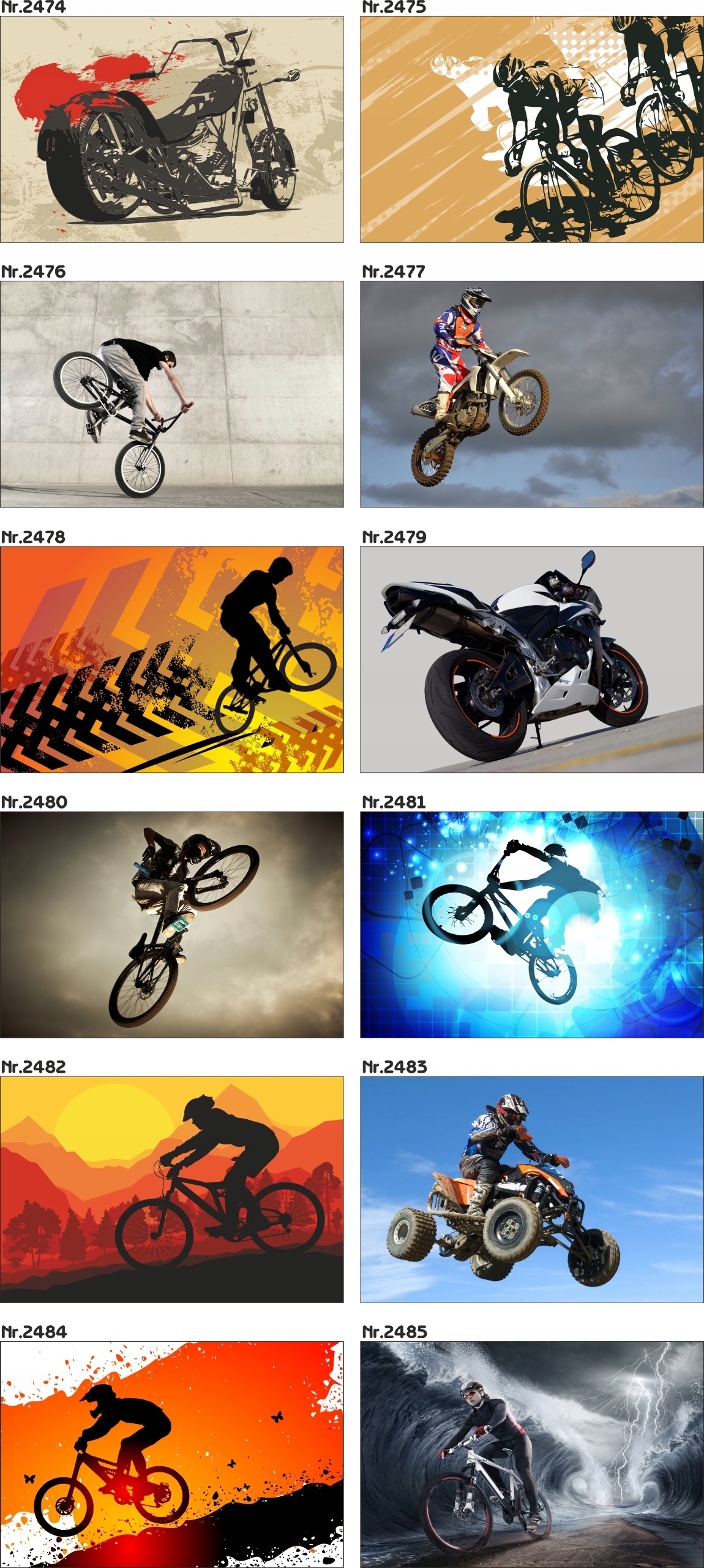 Plakat motor, motocross, 96 wzorów 100x70 Rodzaj bez ramy