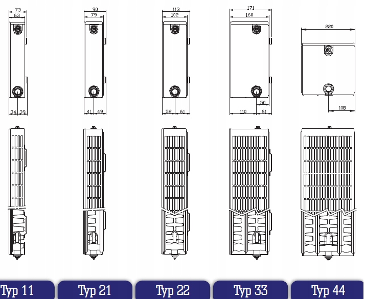 Kaloryfer dekoracyjny gładki PLAN CV22 600x1200 Szerokość 1200 mm