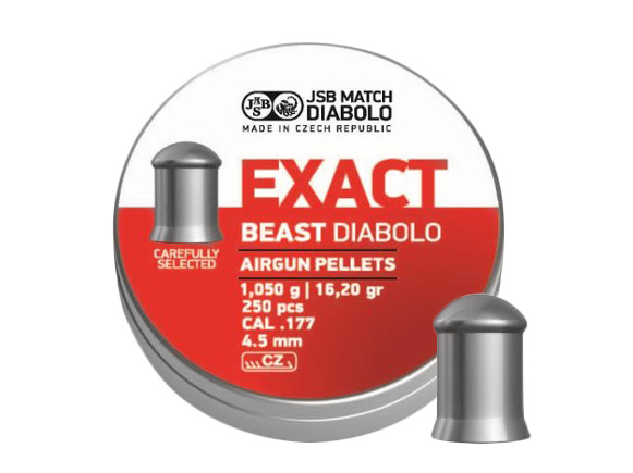 Śrut 4,52mm Jsb Exact Beast 250szt. nadkalibrowy zaokrąglony gładki ciężki