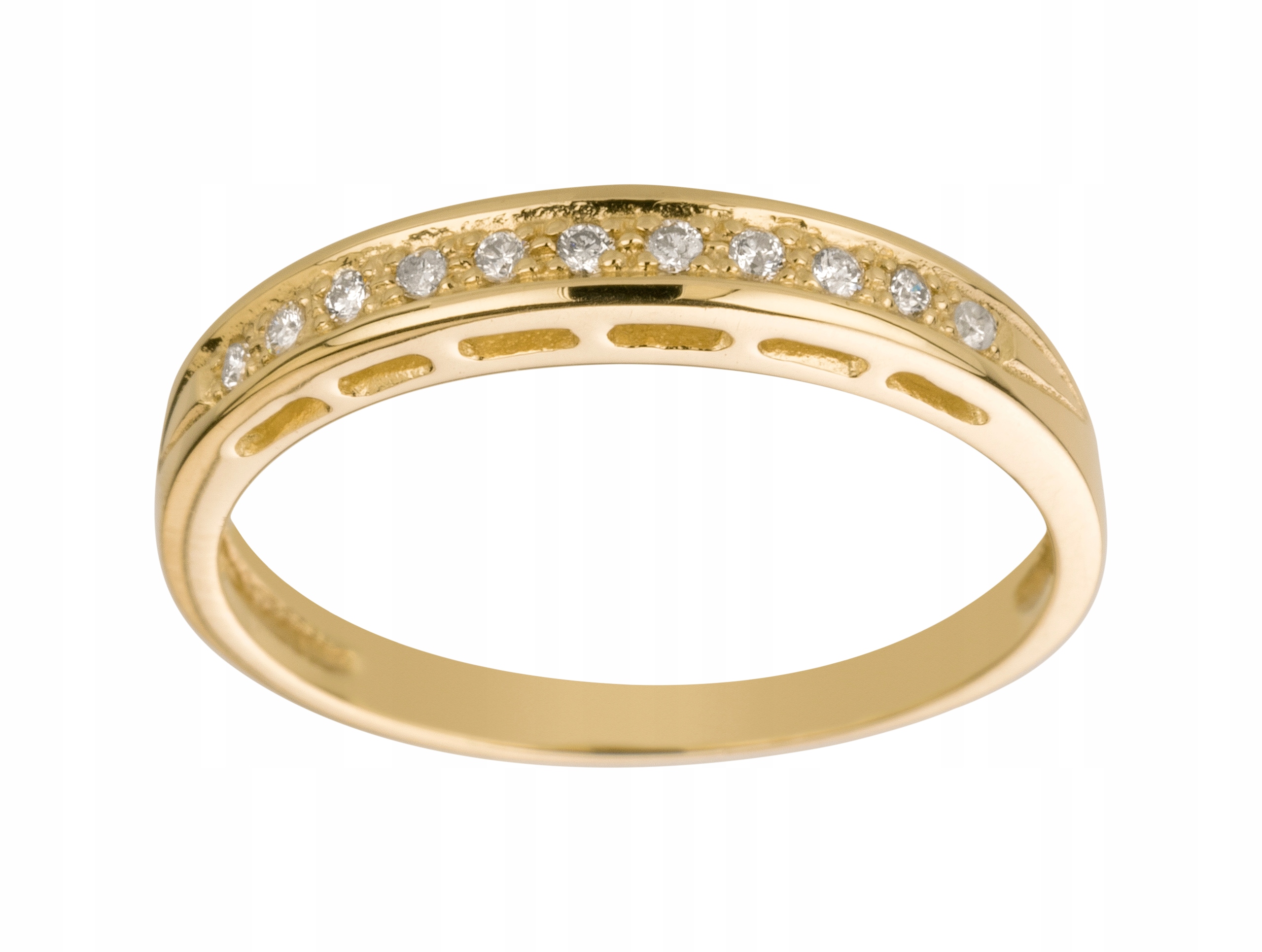 

Złoto Żółte 585 Pierścionek z 11 Brylantami 0.08ct
