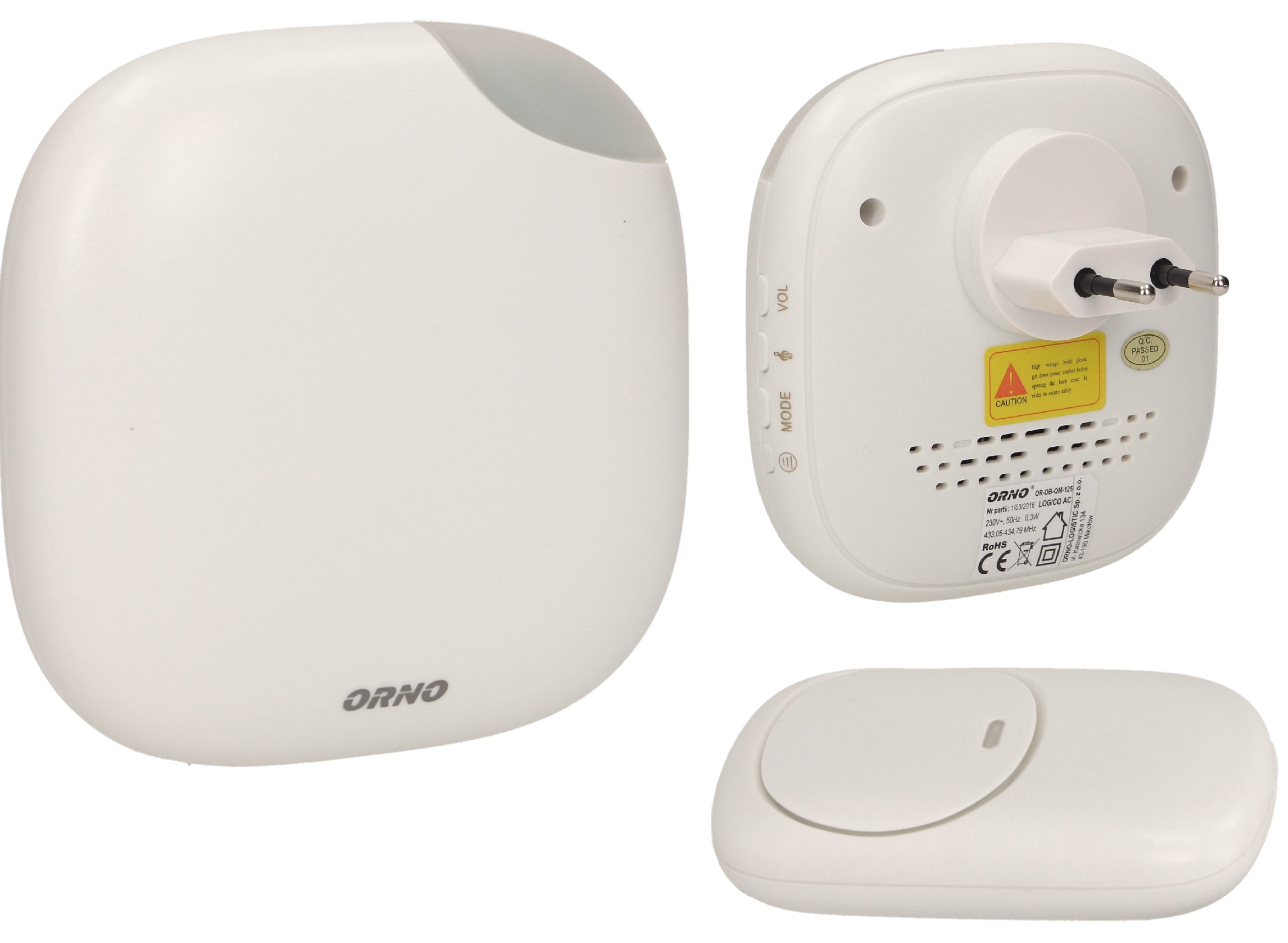 

Dzwonek Bezprzewodowy Logico Ac 230V OR-DB-QM-125