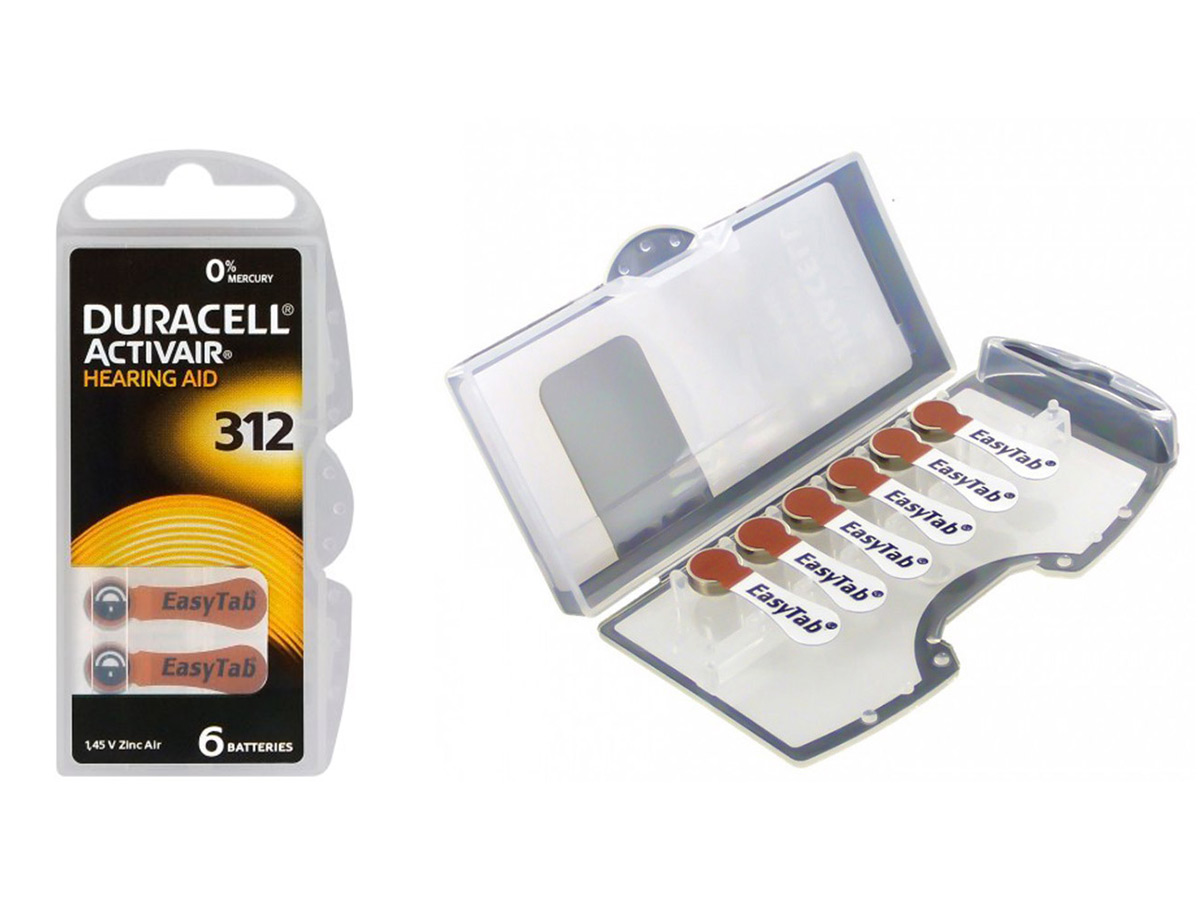 

6x Bateria Słuchowa Duracell 312 PR41 347 ZINCai