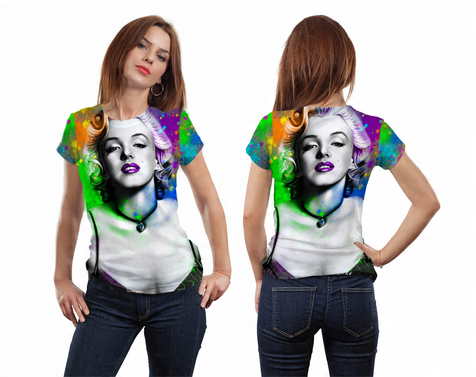 

Koszulka Nadruk 3D Marilyn Monroe L Modna Trwała