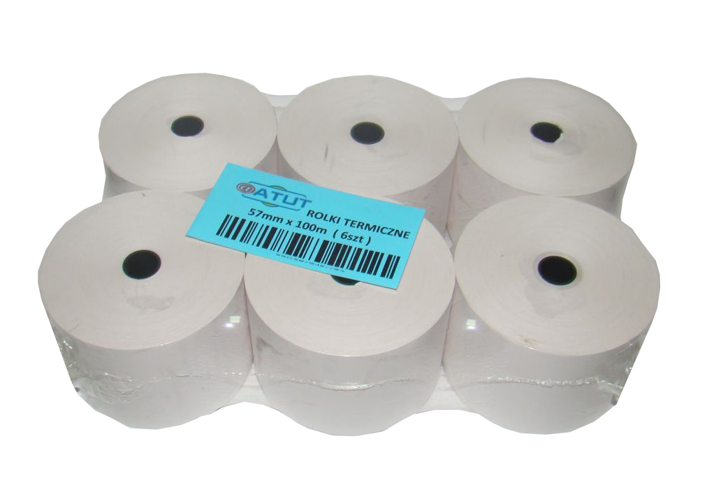 

Rolki do kasy termiczne 57mm x 100m 6szt Markowe