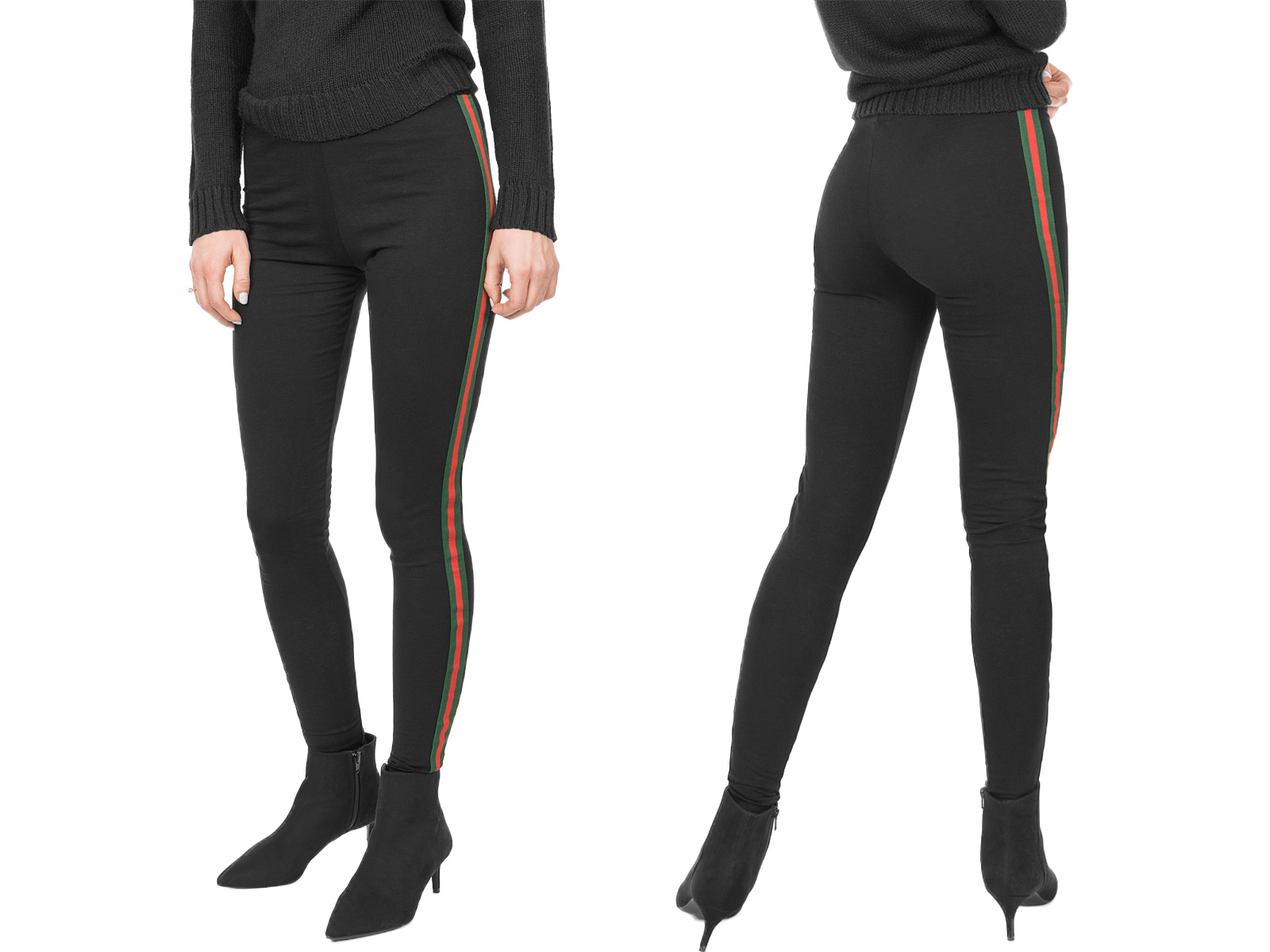 

Legginsy z Lampasami Getry Damskie Rurki 5001 S/2