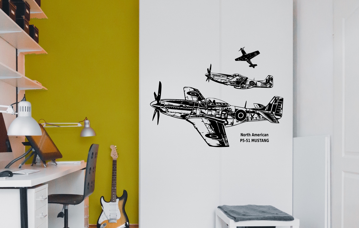 Naklejka samolot Na P-51 Mustang 115x50cm n.16