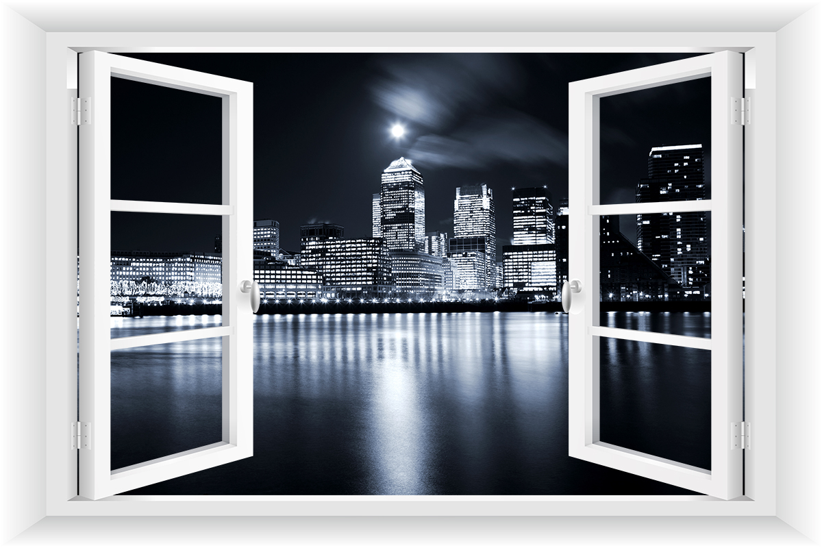

Fototapeta Okno 3D Miasto Nocą Wieżowce 150x100