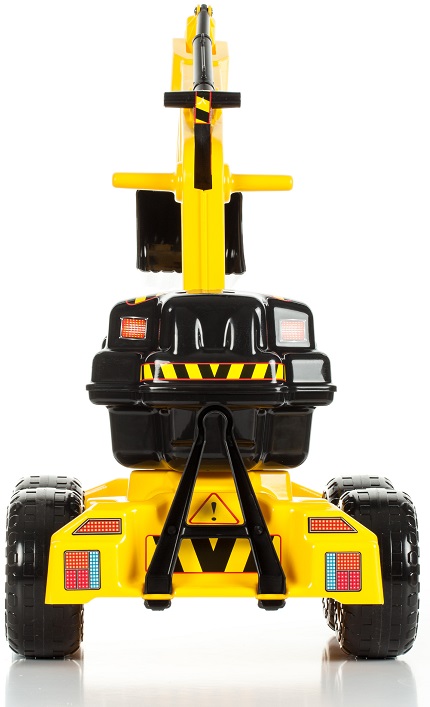 MEGA WIELKA KOPARKA + PRZYCZEPKA + KASK + ŁOPATA Materiał plastik