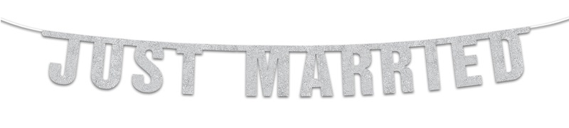 

Baner Weselny Ślubny Srebrny Just Married Wesele