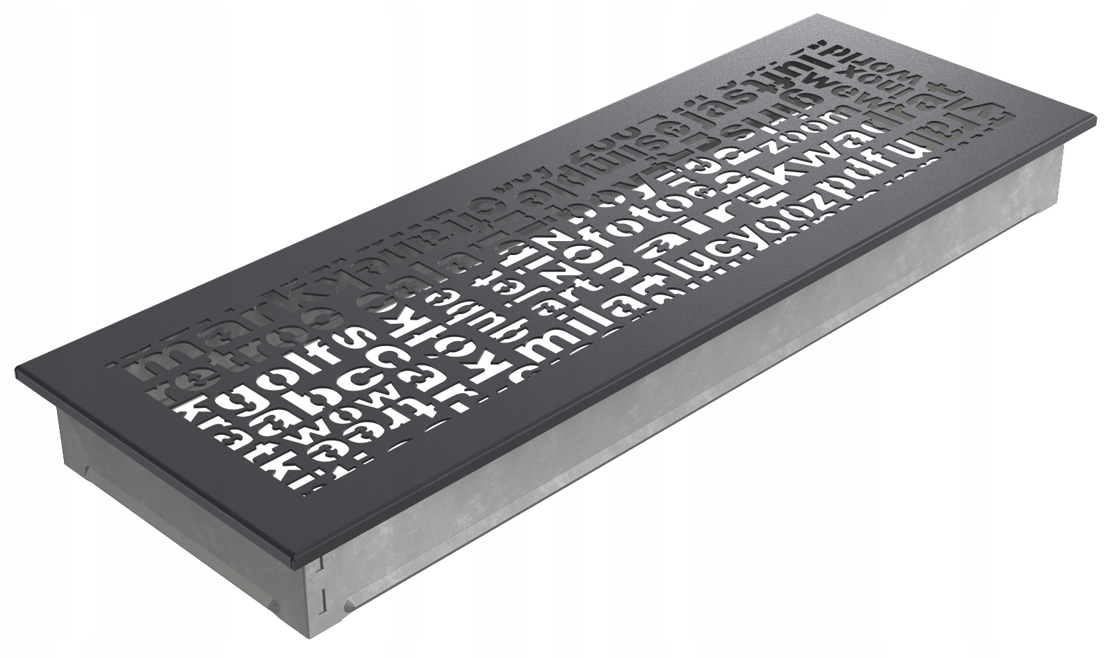 Krbová ventilačná mriežka Abc 17x49 grafitová