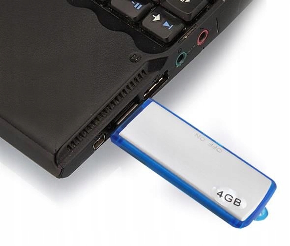 UKRYTY PRZENOŚNY DYKTAFON PENDRIVE USB 4GB AUDIO Marka Inna