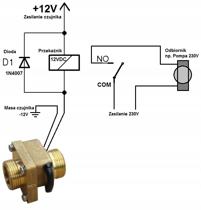 CZUJNIK PRZEPŁYWU NYPLOWY 3/4 cala SYGNALIZATOR Marka inna