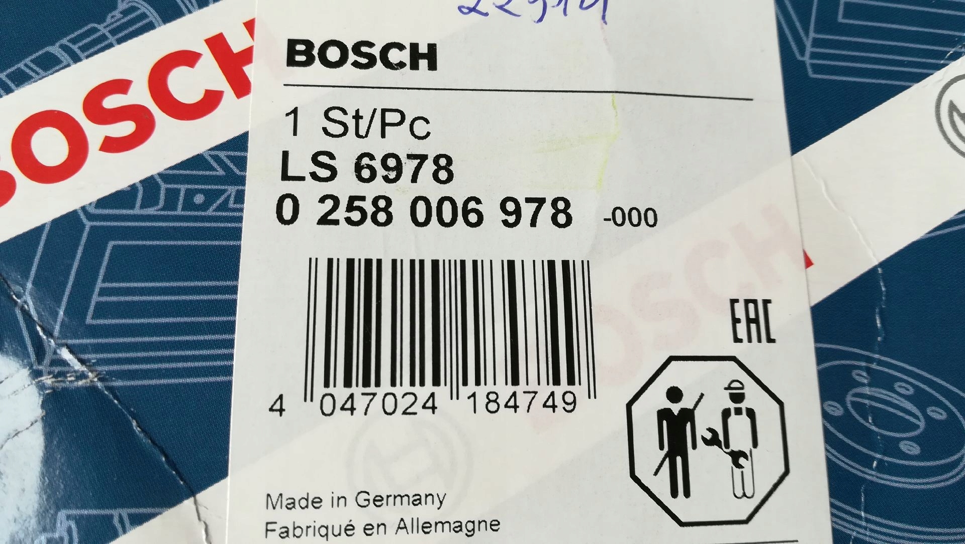 SONDA LAMBDA BOSCH AUDI A3 8l 1 . 8 T AUM AUQ ARY Номер каталоге запчасти 0 258 006 978 foto 1