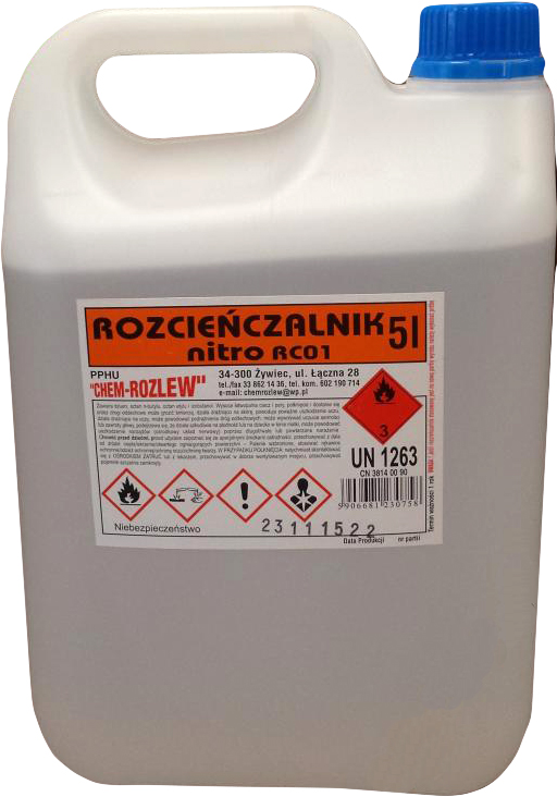 

Rozcieńczalnik, Rozpuszczalnik Nitro RC01 5L