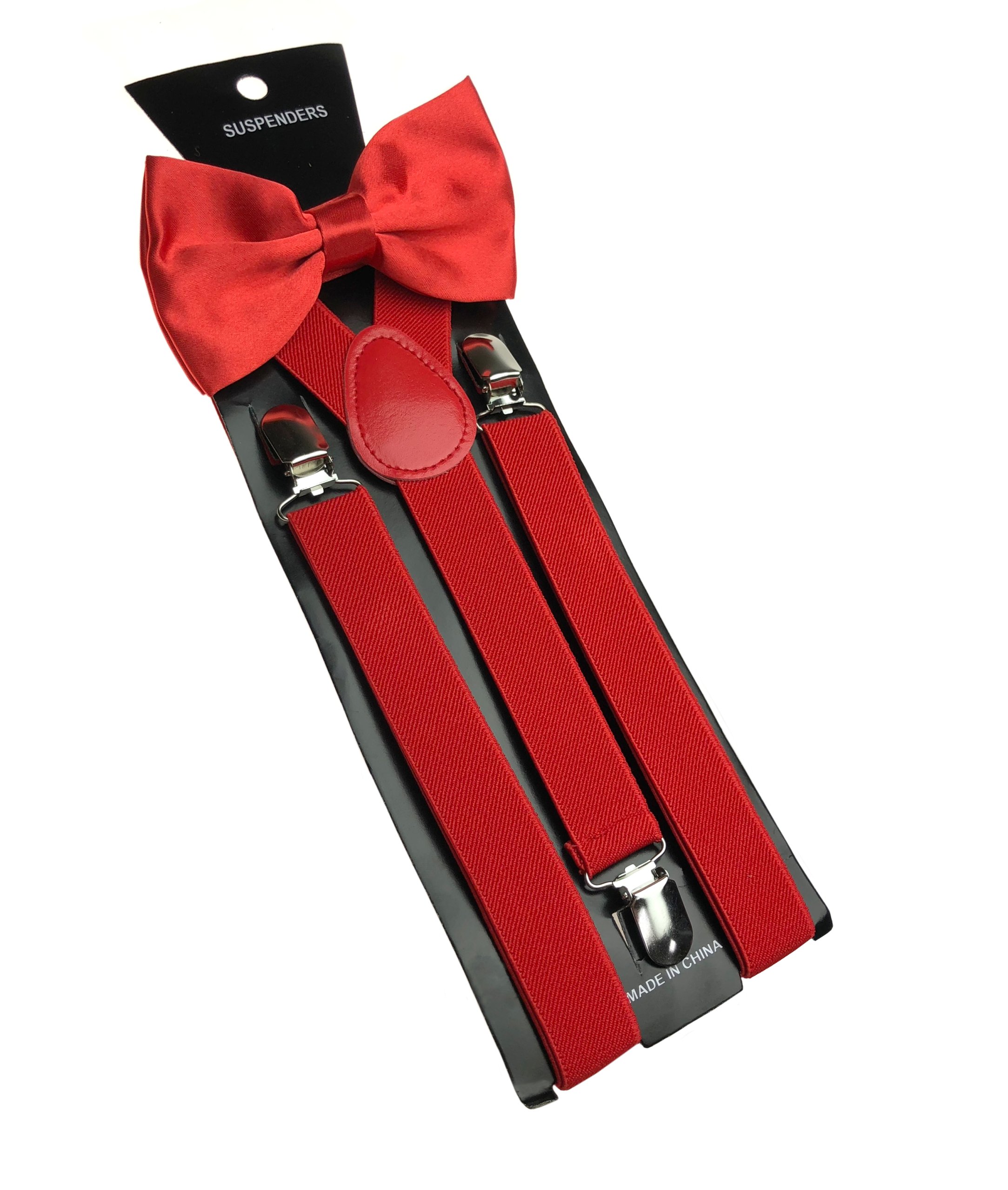 MUCHA + SZELKI 2.5 cm KOMPLET męski CZERWONY Marka Luvu