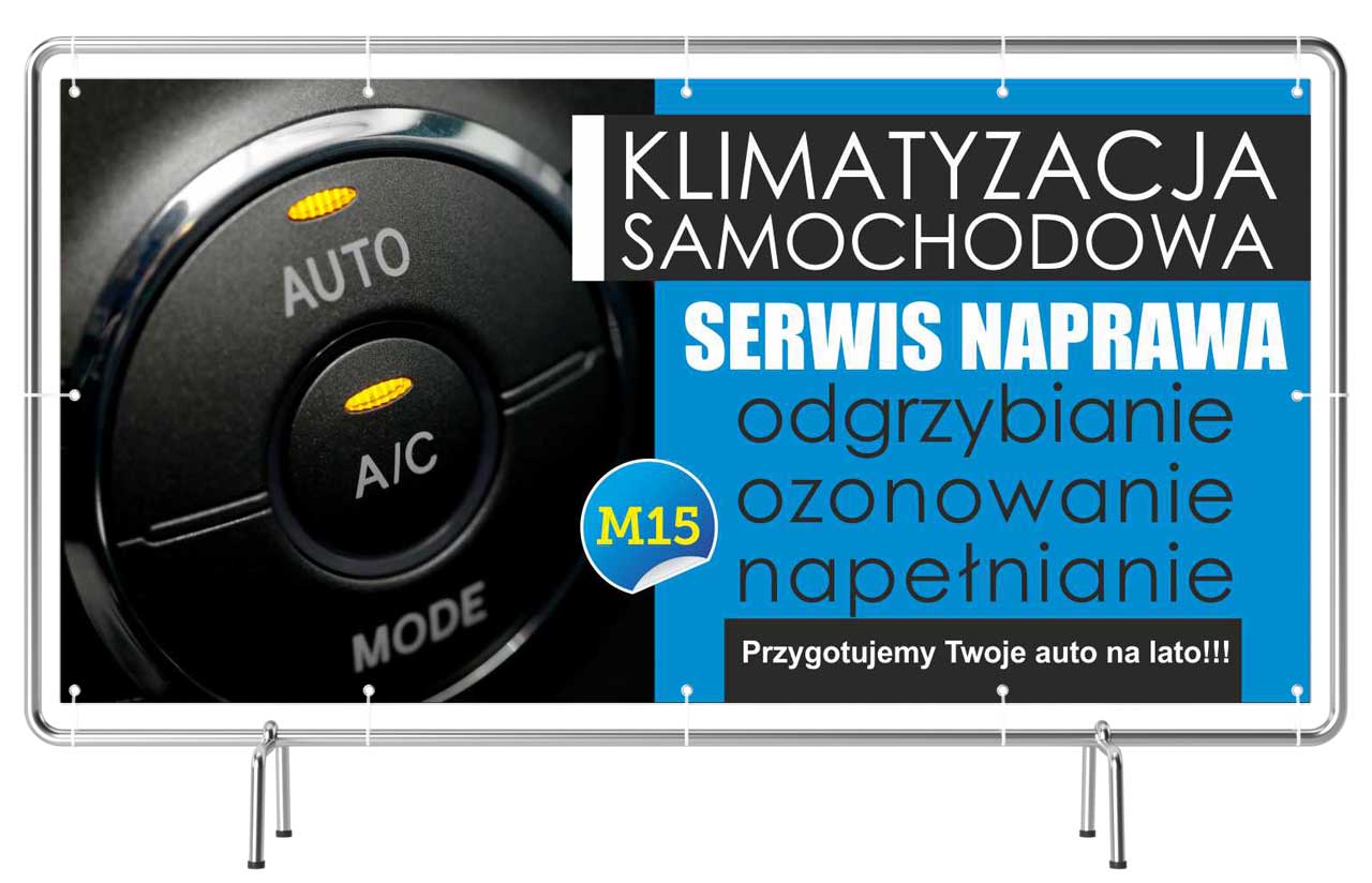 

Solidny Baner reklamamowy 3x1m Klimatyzacja Auto