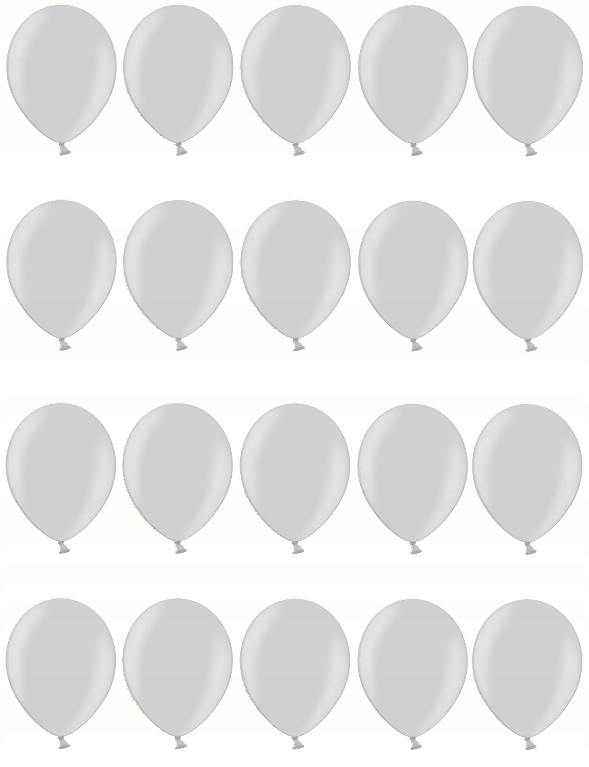 

Balony Srebrne 25cm Metaliczne 20szt ślub urodziny