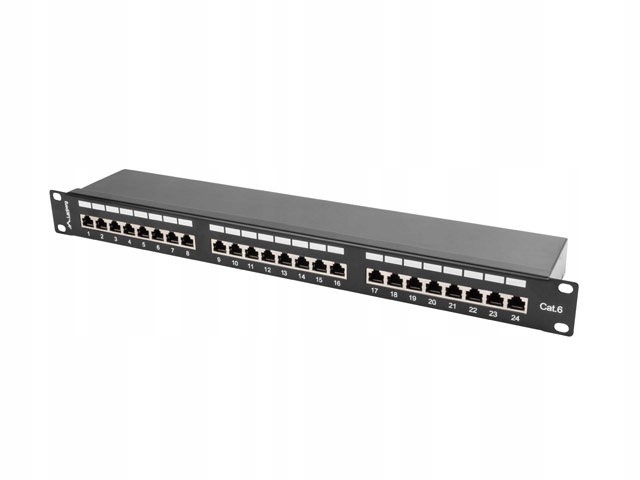 Patch panel Lanberg 19" Ftp 24xRJ45 kat.6, ekranowany (PPS6-1024-B)
