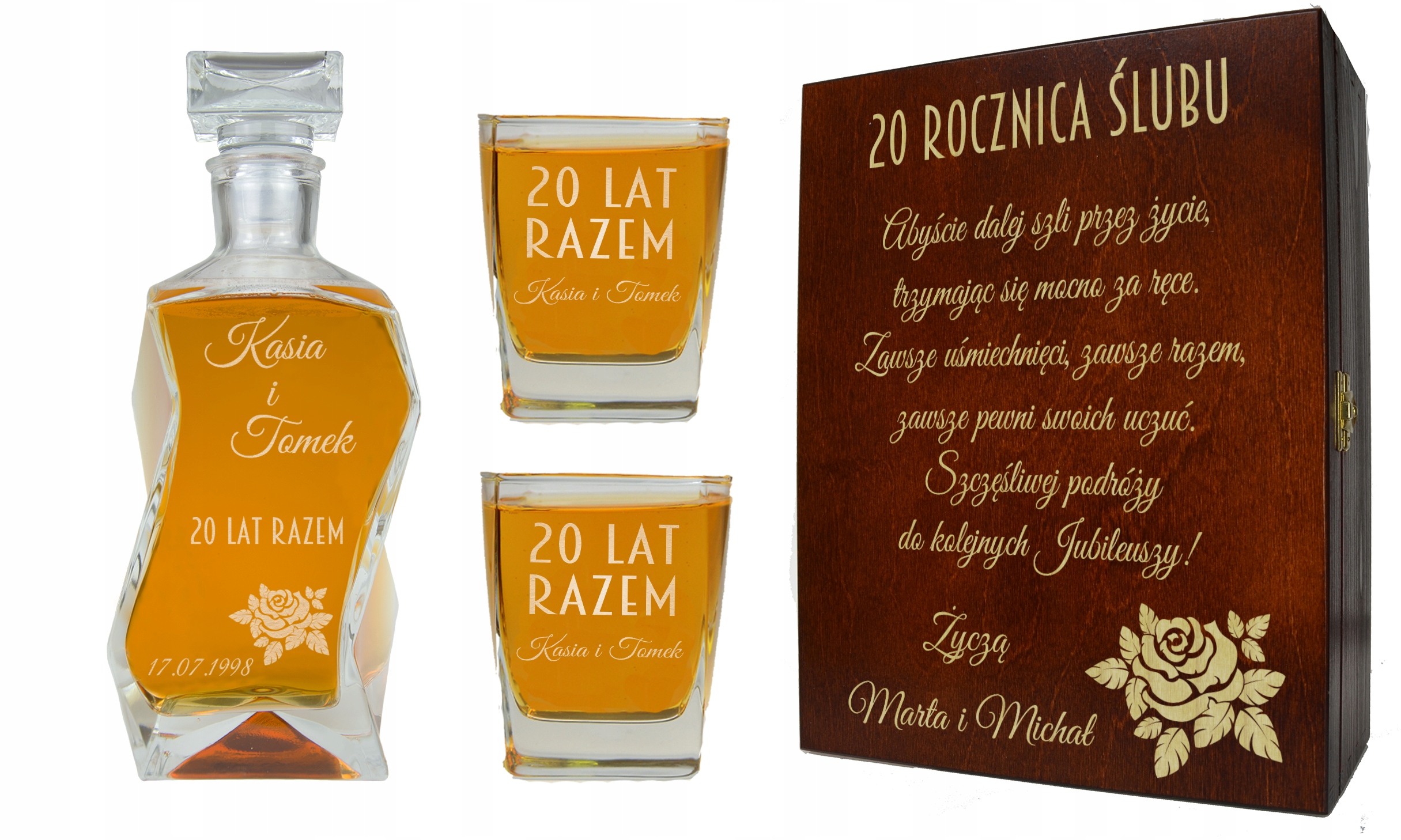 

Pudełko Karafka Szklanki Rocznica Ślubu Jubileusz