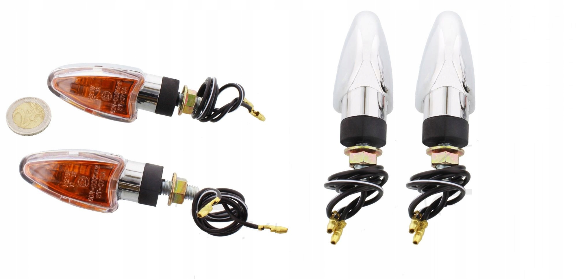 Směrovky Mini 2ks M8 Univerzální Chrom