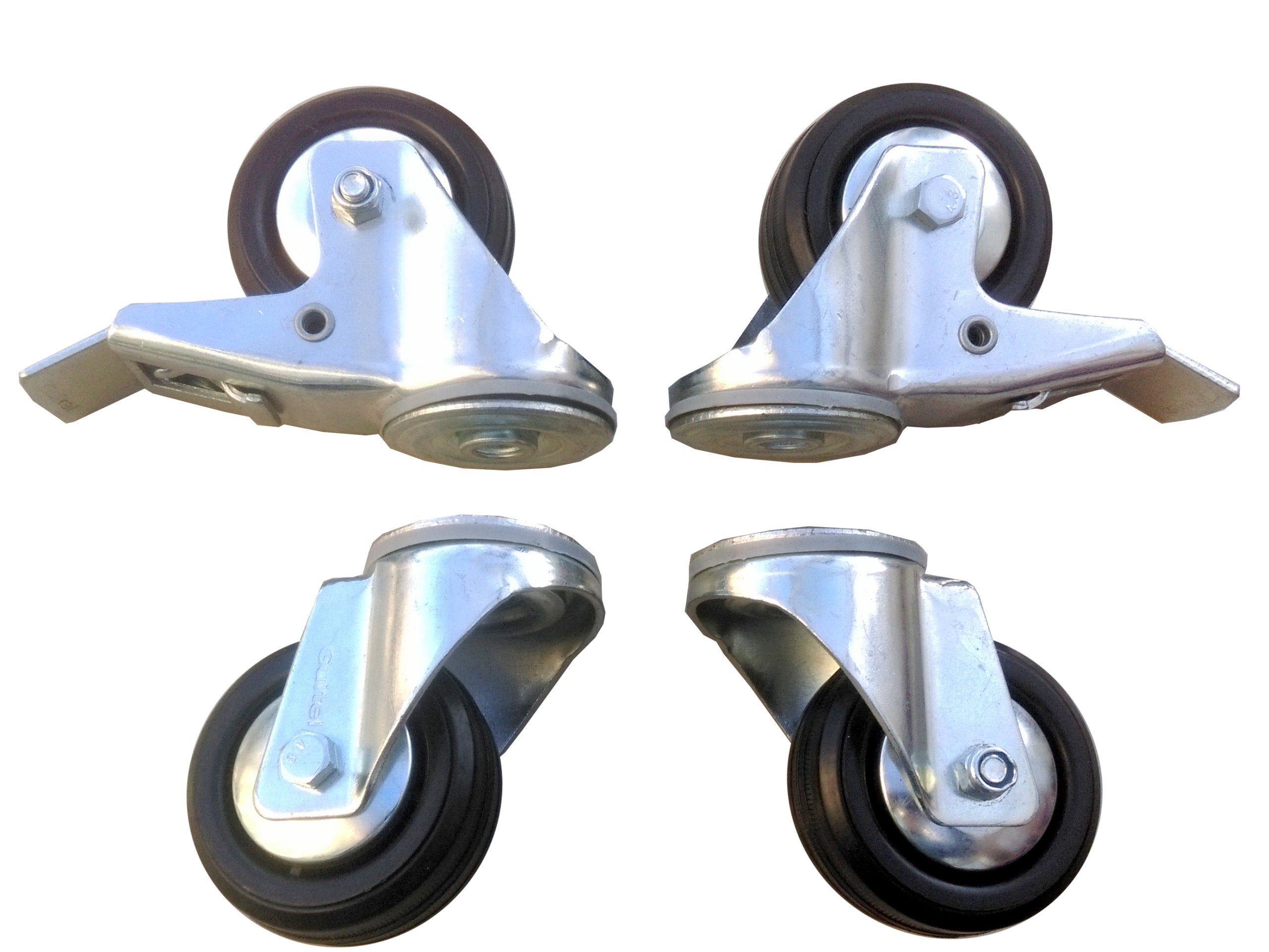 Sada kol 4 ks 80 mm otvor 300 Kg brzda kolo