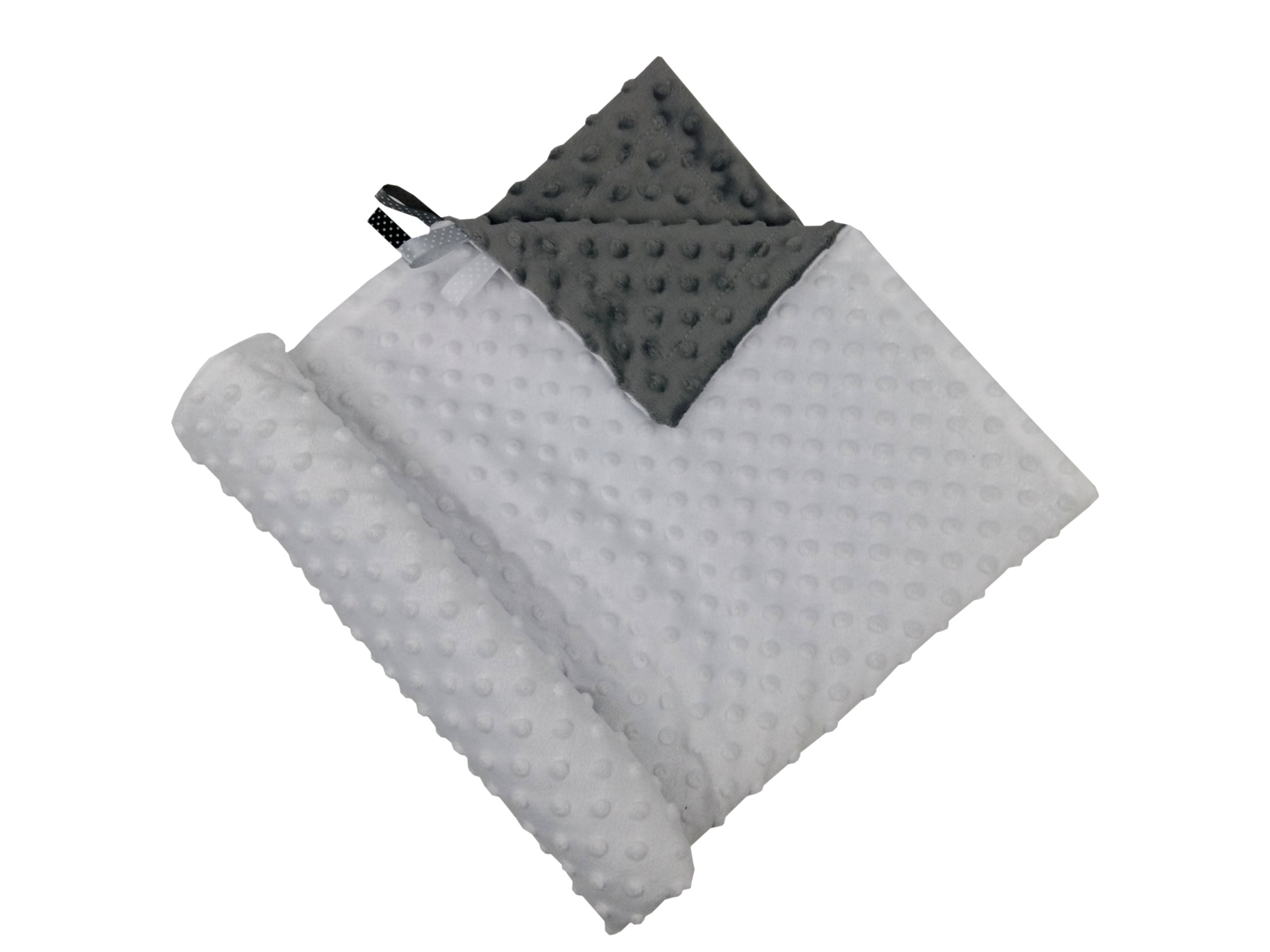 Kocyk dwukolorowy do wózka minky OLKA 75x100 sz/b Długość (cm) 100 cm