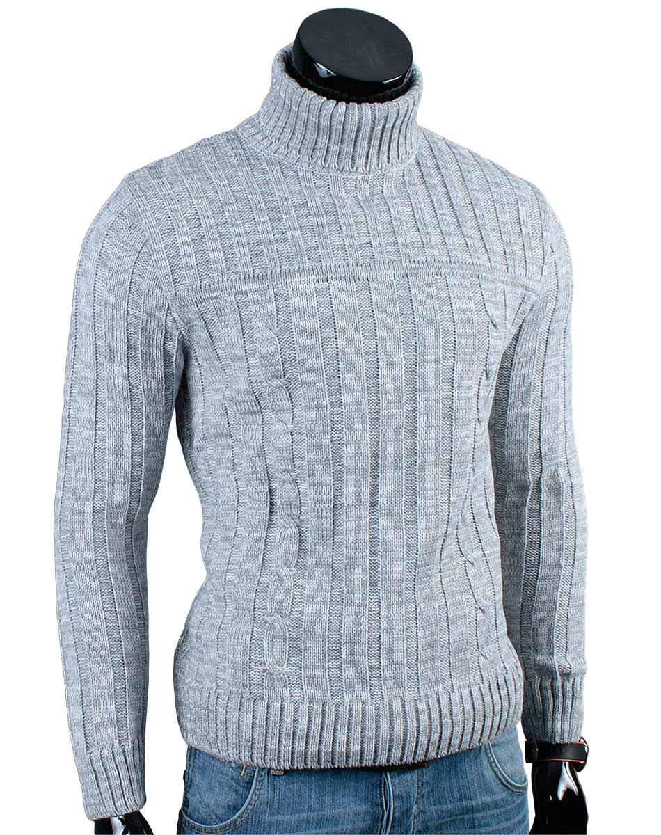 Gruby GOLF Sweter MA22 Szary__M_PRODUKT_PL Marka bez marki