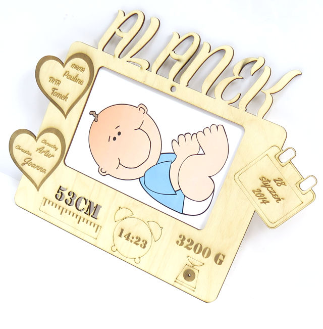 RAMKA NA ZDJĘCIE 10x15cm METRYCZKA DZIECKA RX84 Bohater brak