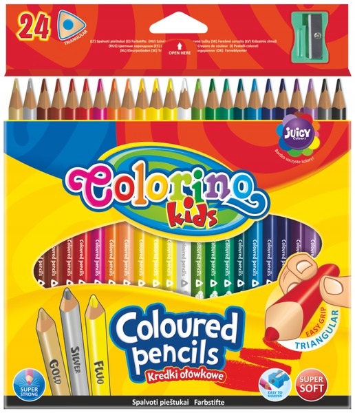 

Ołówkowe trójkątne 24 kol. temperówka Colorino