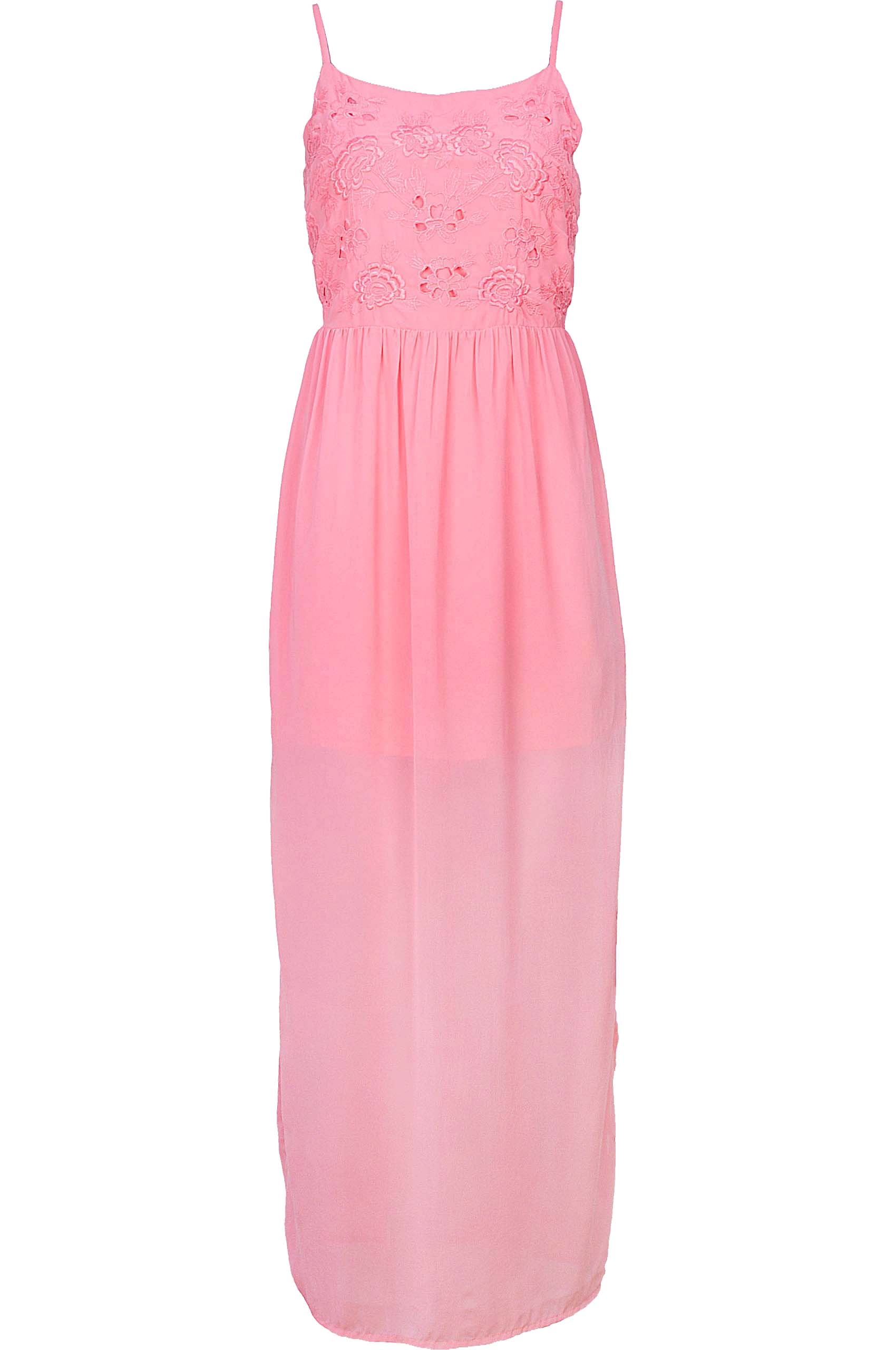 

New Look Różowa Sukienka Maxi Szyfon Hafty L 40