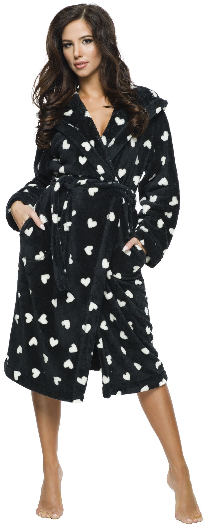 SERCA DŁUGI PUCHOWY DAMSKI SZLAFROK PODOMKA L Marka L&L