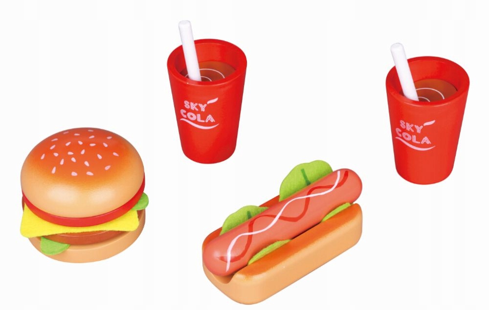 

Jedzenie hotdog i hamburger Lunch dla Dwojga