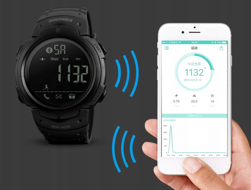 SKMEI SPORTOWY ZEGAREK SMARTWATCH BLUETOOTH APLIKACJA Transmisja danych brak