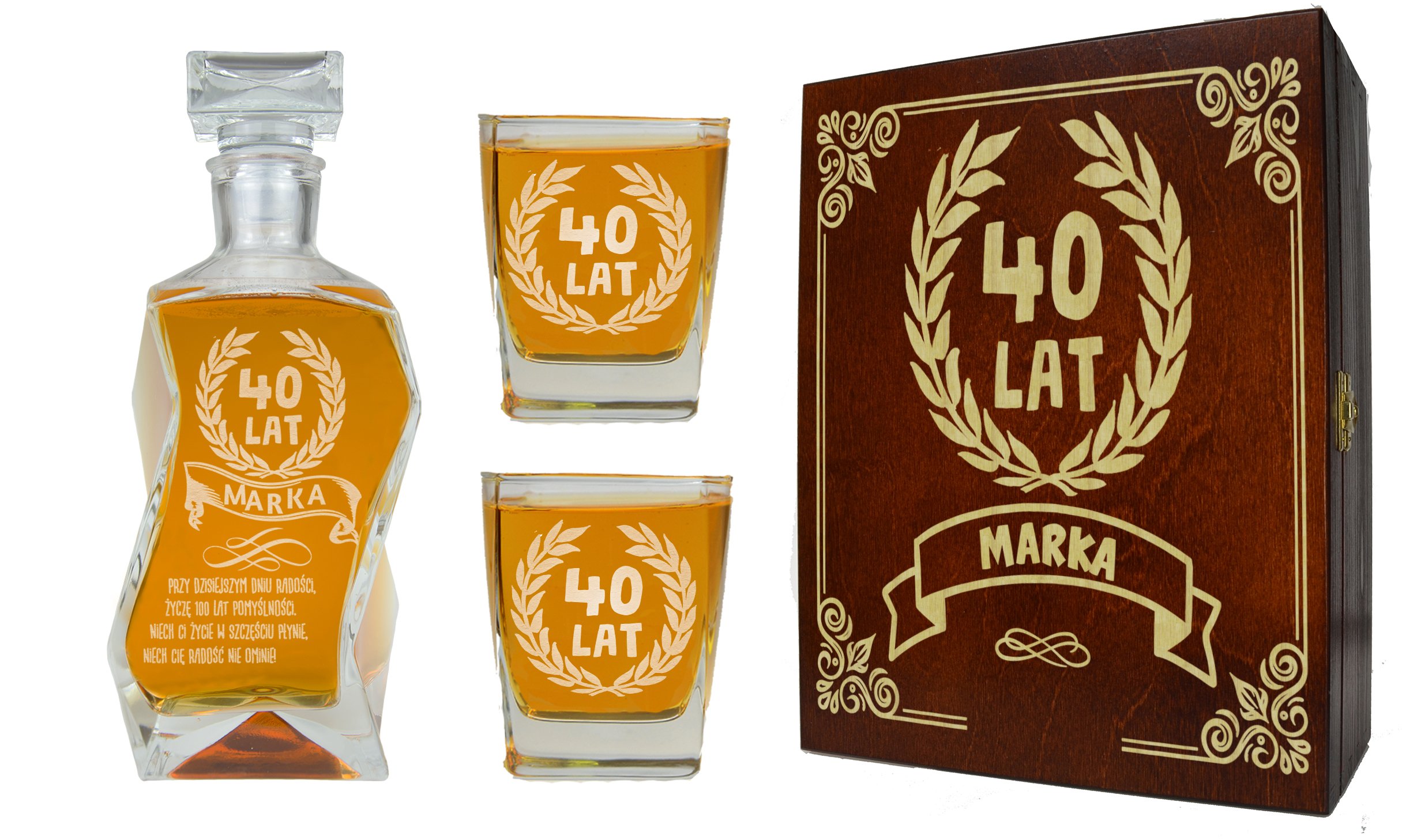 

Karafka 2 Szklanki Prezent Na 30 40 50 60 Urodziny