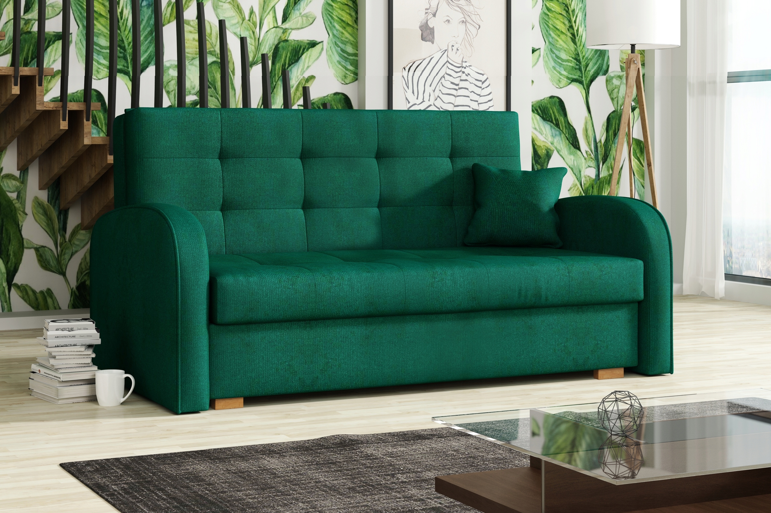 

Viva Gold III kanapa sofa pikowana mała trójka