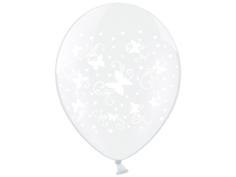 

Balony na Ślub Crystal Clear - Motylki - 30cm 5szt