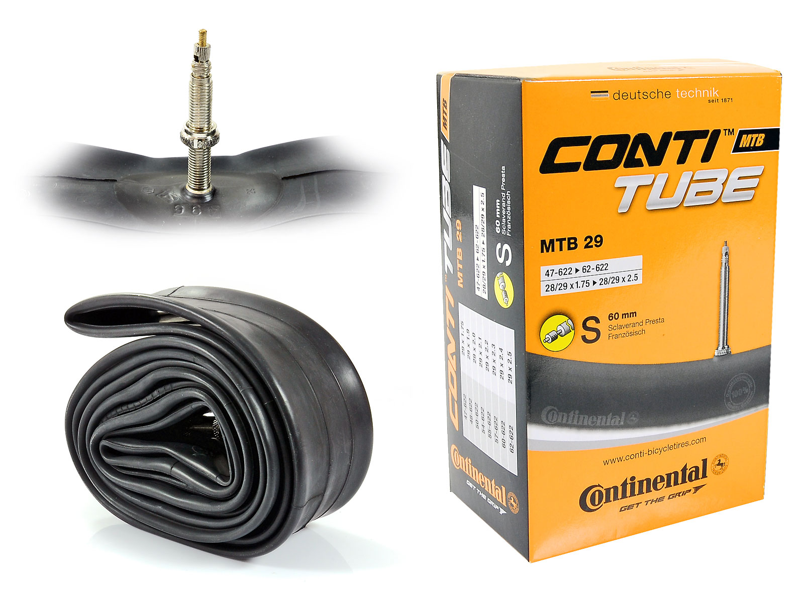 Dętki Continental 29 x 1,75 - 2,5 presta + ADAPTER Kod producenta 0182191