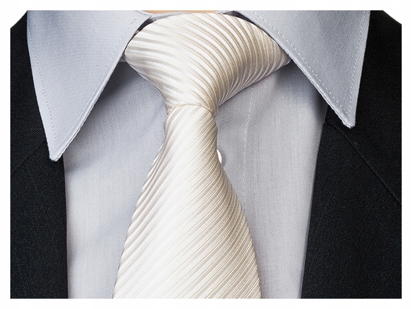 MIKROFIBRA Krawat Ślubny na Ślub Wesele ECRU g178 Marka GREG