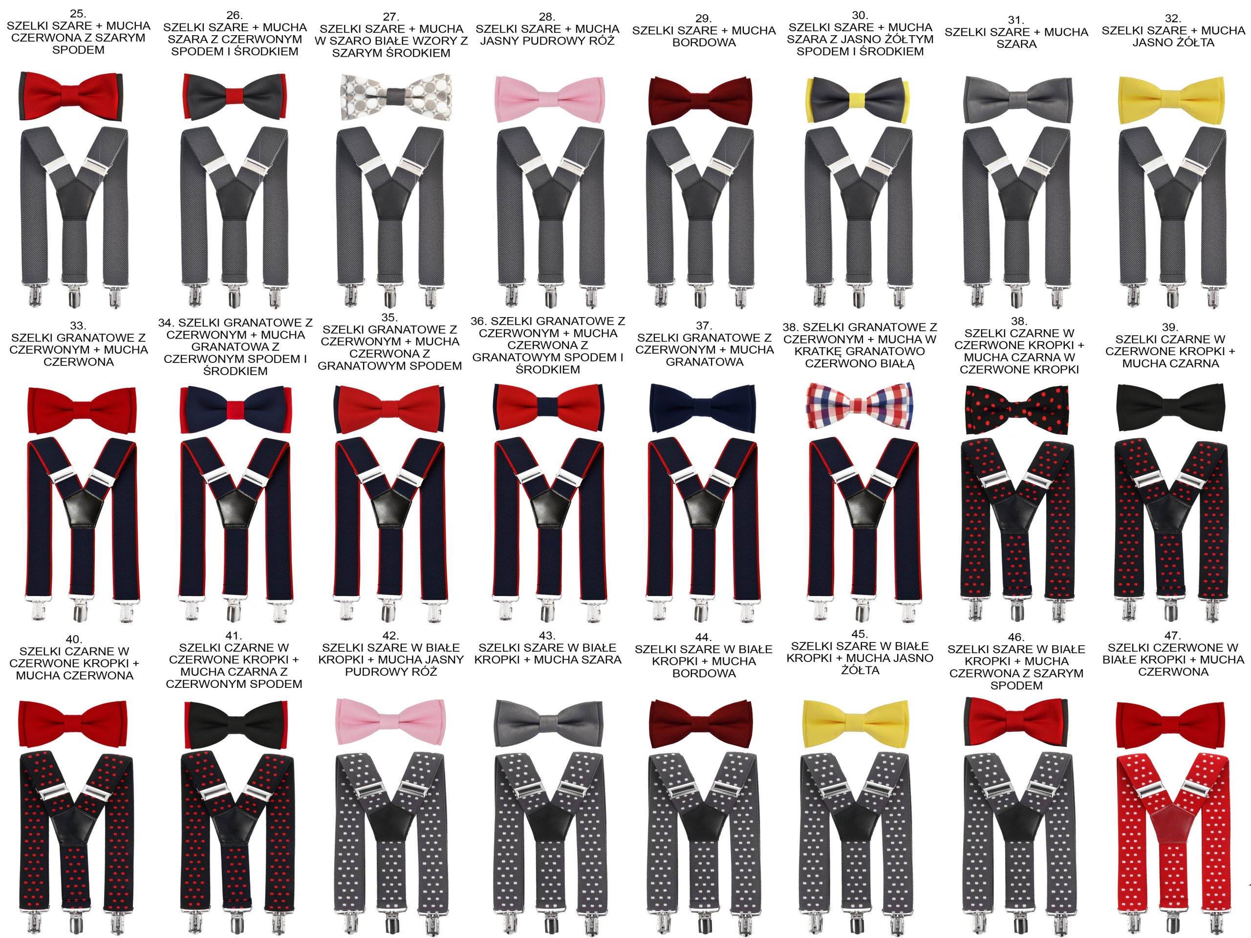 Szelki + mucha 64 kolory! DZIECIĘCE 7-12 lat Płeć mężczyzna