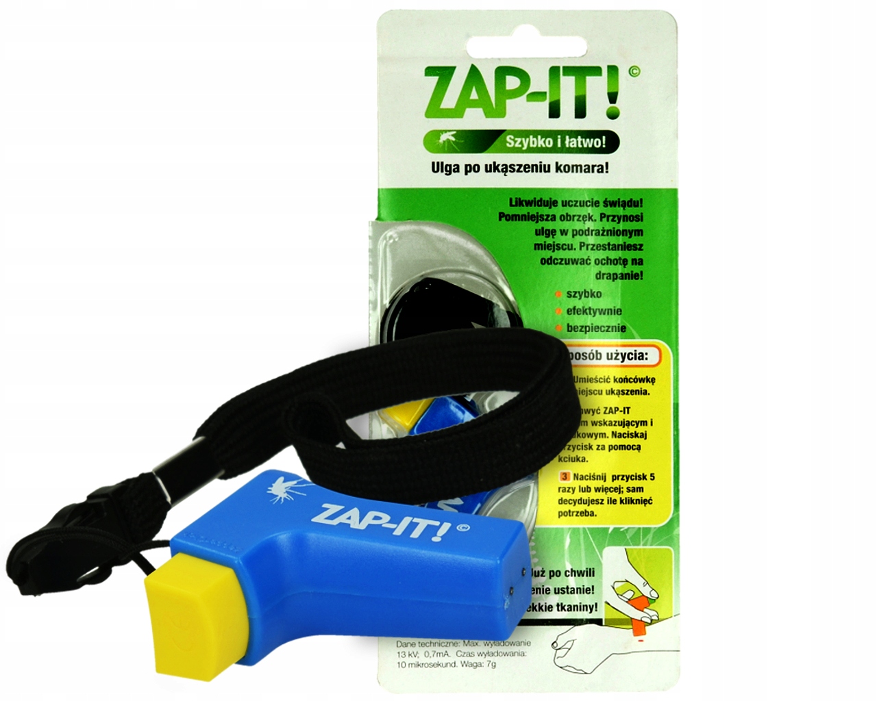 

Zap-it Na Ukąszenia Komarów Kleszczy Poparzenia