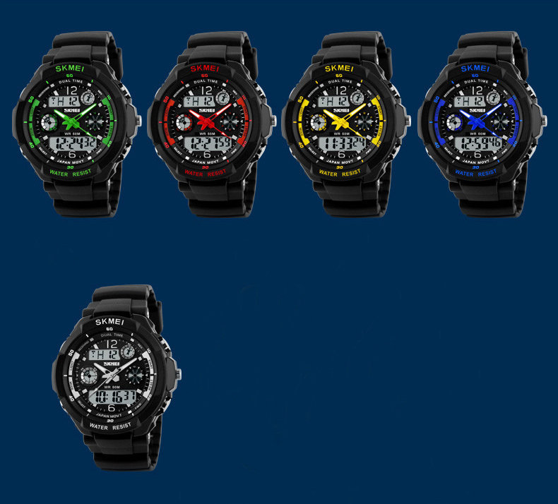 SKMEI SPORTOWY ZEGAREK S-SHOCK MĘSKI WODOODPORNY Rodzaj paska Pasek