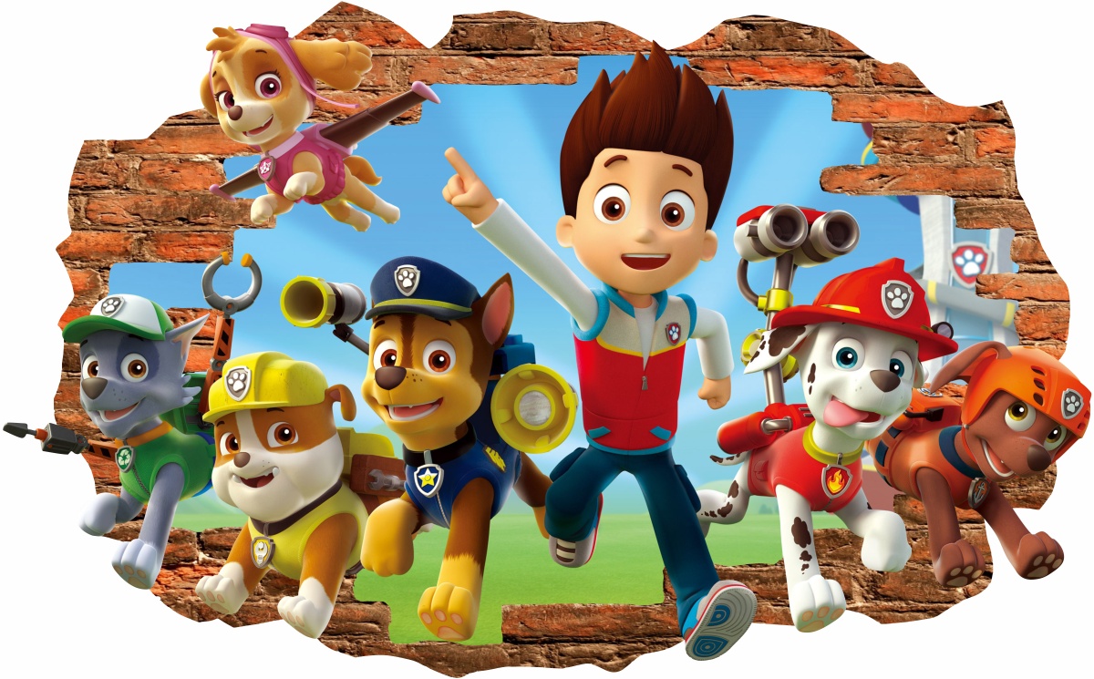 Наклейки на стены 3D Дыра - PSI PATROL 210x130cm