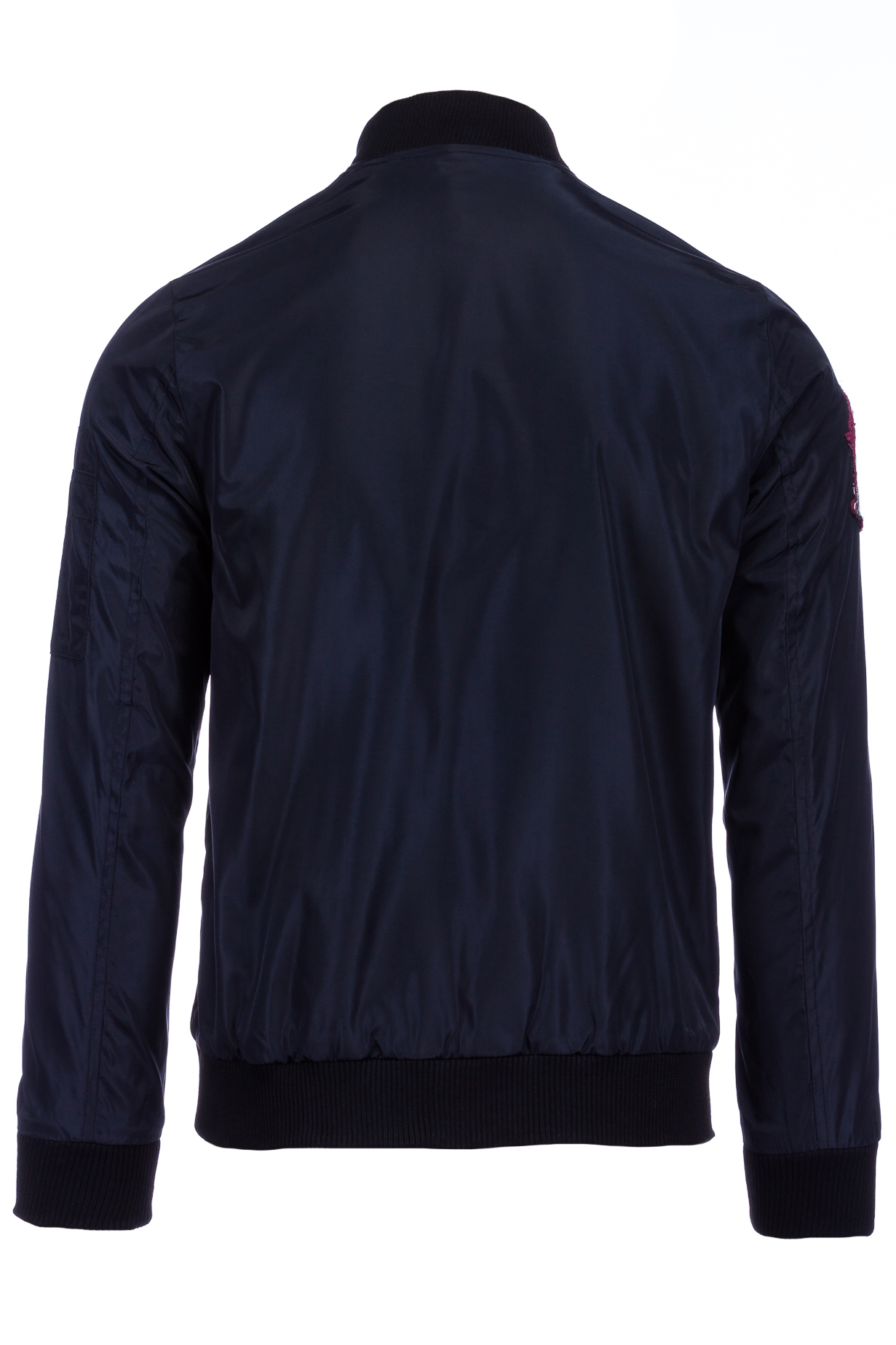 KURTKA MĘSKA WIATRÓWKA BOMBER NASZYWKI NIEBIESKA M Długość do bioder