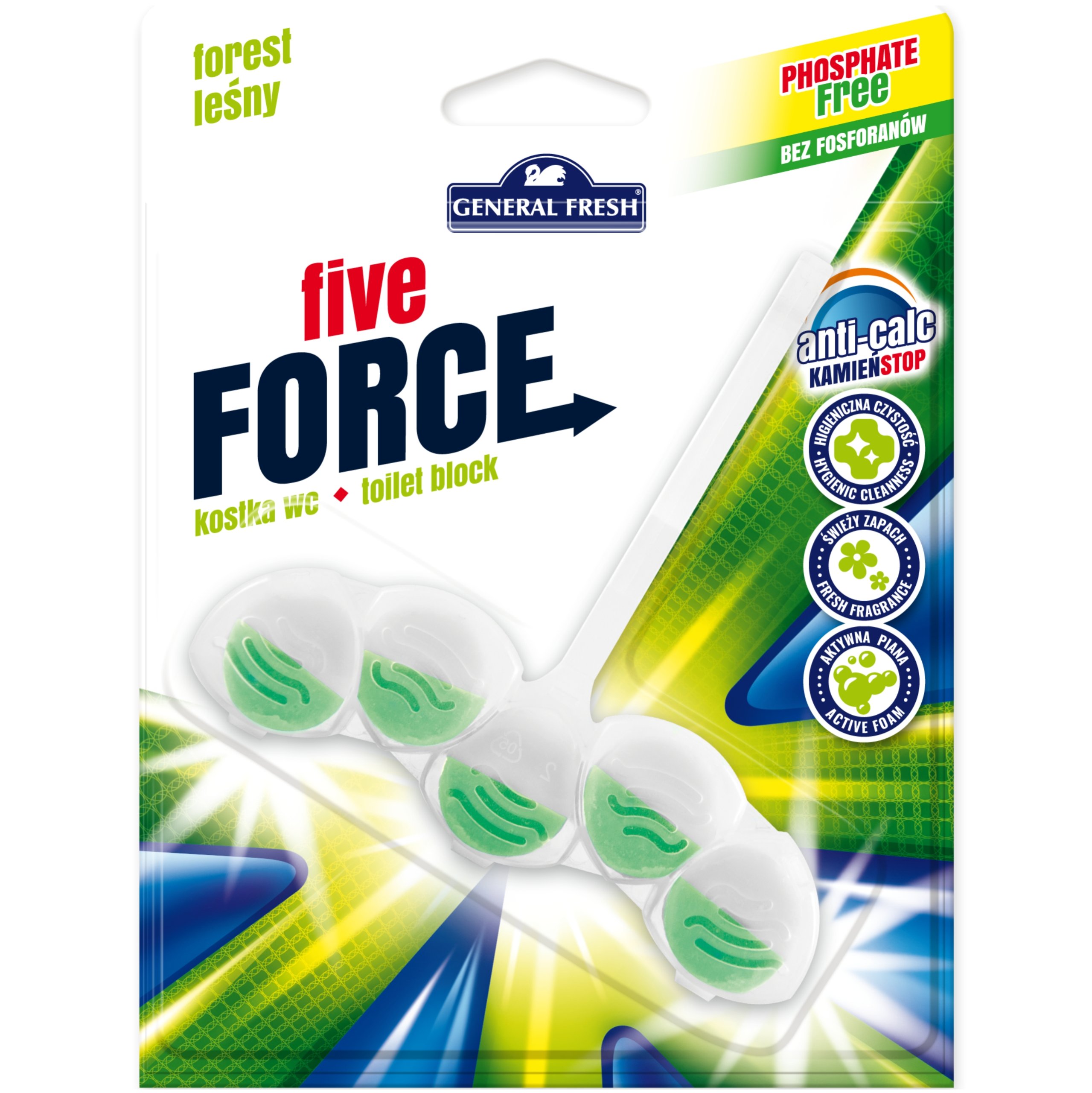 

Kostka do Wc General Fresh Five Force Leśny 50g