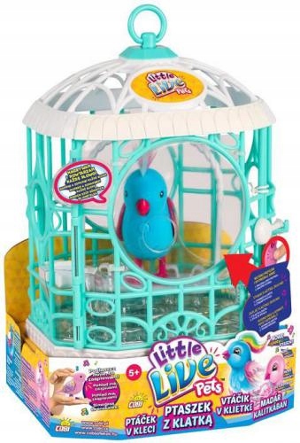 Cobi Little Live Pets Ptaszek W Klatce Niebieski 7547994575