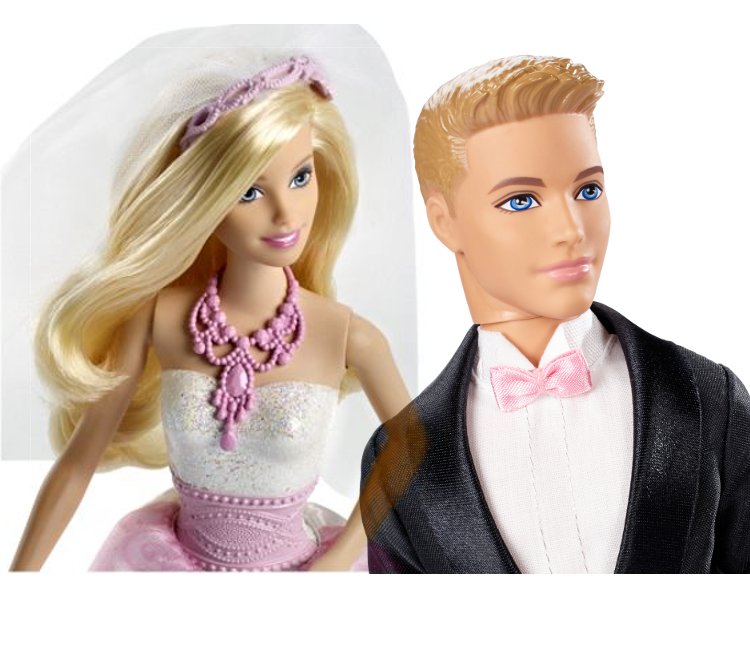 Barbie Lalka Ken Pan Młody Panna Młoda Para Młoda 7327458475